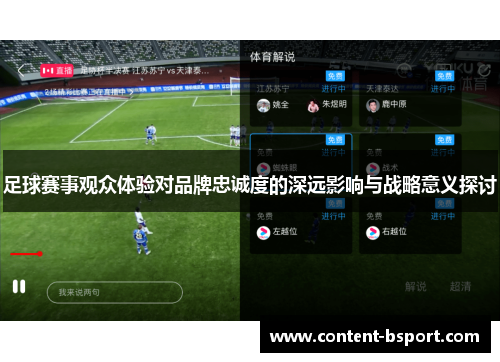 足球赛事观众体验对品牌忠诚度的深远影响与战略意义探讨
